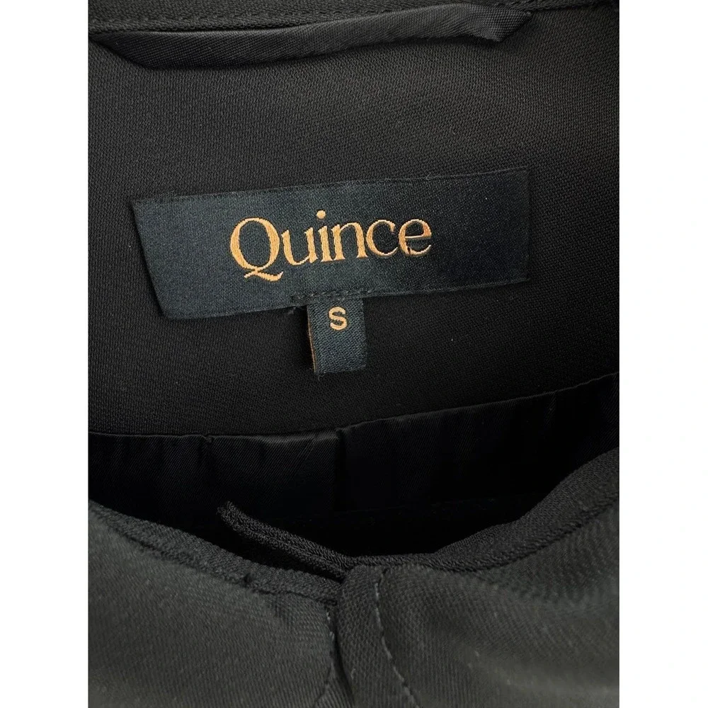 Quince Black Stretch Crepe Cropped Jacket Blazer Women's Size S - Picture 4 of 8